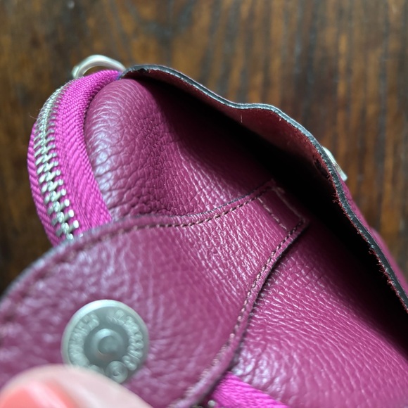 ITALY BORSE IN PELLA Genuine Leather Burgundy Purple Cute Small Bag/Crossbody, - Picture 6 of 15